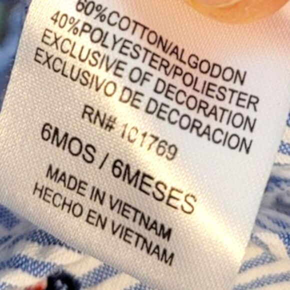 Good Lad Nautical Light Blue Seersucker Romper With Lobsters Size 6 Months - Picture 5 of 6